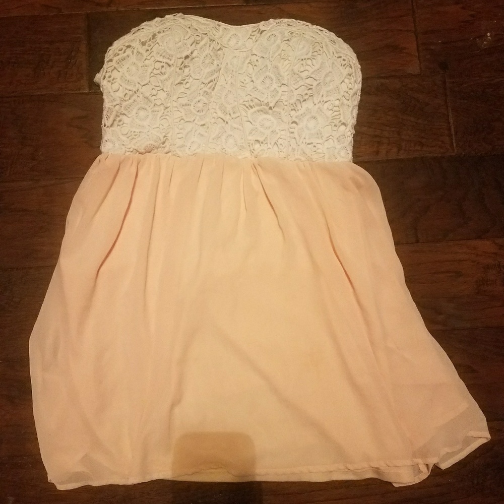 Sequin hearts strapless mini dress